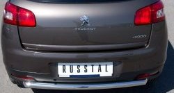 Одинарная защита заднего бампера из трубы диаметром 63 мм Russtal Peugeot 4008 (2012-2017)