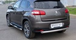 12 299 р. Одинарная защита заднего бампера из трубы диаметром 76 мм SLITKOFF  Peugeot 4008 (2012-2017)  с доставкой в г. Тамбов. Увеличить фотографию 2