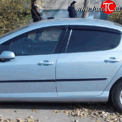 1 394 р. Дефлекторы окон (ветровики) 4 шт. (седан) Novline Peugeot 407 седан (2004-2010)  с доставкой в г. Тамбов