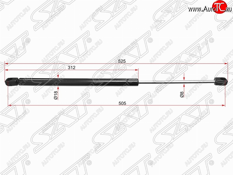 519 р. Газовый упор крышки багажника SAT Peugeot 407 седан (2004-2010)  с доставкой в г. Тамбов