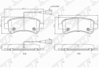 1 329 р. Комплект задних тормозных колодок SAT  CITROEN Jumper  290 (2014-2022), Fiat Ducato  290 (2014-2024), Peugeot Boxer  290 (2014-2024)  с доставкой в г. Тамбов. Увеличить фотографию 1