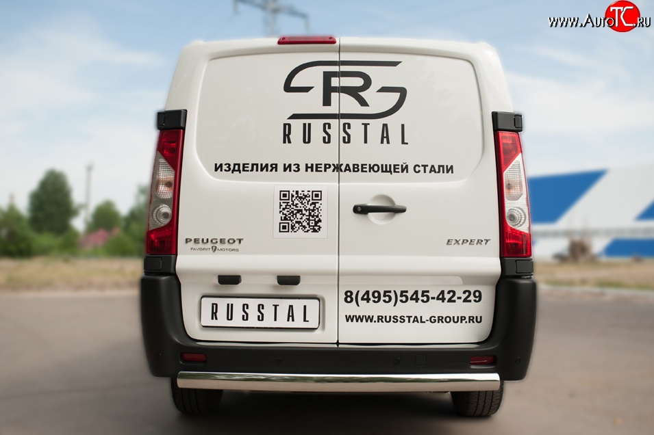 17 999 р. Защита заднего бампера (Ø75x42 мм, нержавейка) Russtal Peugeot Expert G9 минивэн дорестайлинг (2007-2013)  с доставкой в г. Тамбов