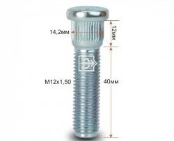 Забивная шпилька 40 мм ступицы Вектор M12x1.5x40 EXEED TXL  дорестайлинг (2020-2021) 