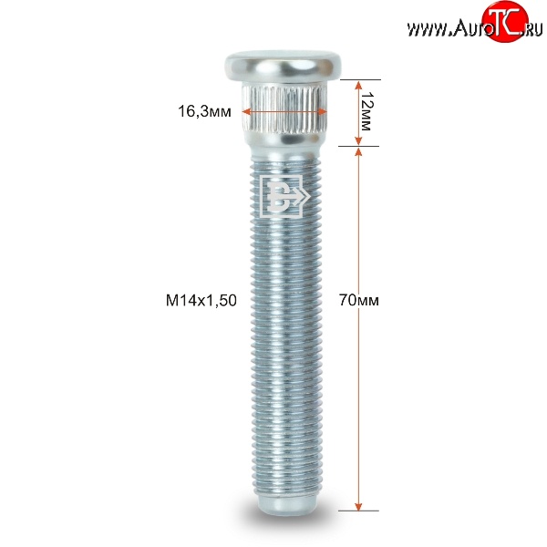 279 р. Забивная шпилька 70 мм ступицы Вектор M14 1.5 70 Audi TT 8J дорестайлинг, купе (2006-2010)