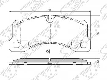 2 389 р. Колодки тормозные SAT (передние) Porsche Cayenne 957 (2007-2010)  с доставкой в г. Тамбов. Увеличить фотографию 1