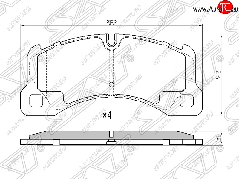 2 389 р. Колодки тормозные SAT (передние) Porsche Cayenne 955 (2002-2006)  с доставкой в г. Тамбов