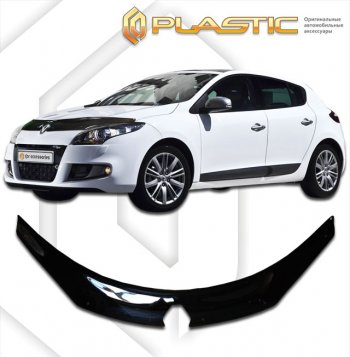 Дефлектор капота CA Plastic Exclusive Renault (Рено) Megane (Меган)  хэтчбэк 5 дв. (2008-2016) хэтчбэк 5 дв. дорестайлинг,  рестайлинг