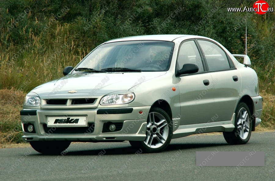 10 699 р. Передний бампер Nika Chevrolet Lanos T100 седан (2002-2017) (Неокрашенный, Без вставок под ПТФ)  с доставкой в г. Тамбов