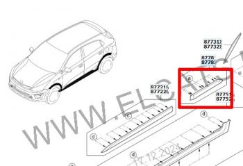 Молдинг правый на заднюю дверь Оригинал KIA (КИА) Rio (Рио)  X-line (2017-2021) X-line