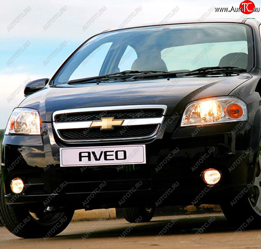 2 399 р. Бампер передний (с отверстиями под ПТФ) GAMMA  Chevrolet Aveo  T250 (2006-2011) седан рестайлинг (Неокрашенный)  с доставкой в г. Тамбов