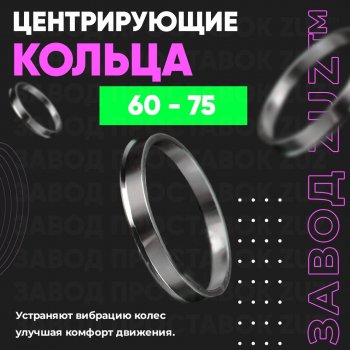 1 199 р. Алюминиевое центровочное кольцо (4 шт) ЗУЗ 60.0 x 75.0    с доставкой в г. Тамбов. Увеличить фотографию 1