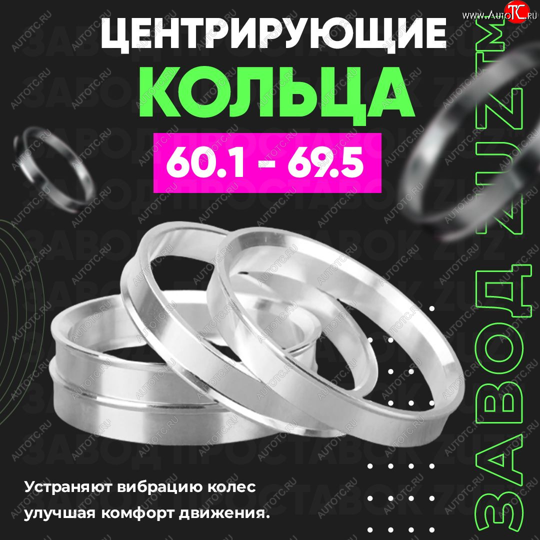 1 799 р. Алюминиевое центровочное кольцо (4 шт) ЗУЗ 60.1 x 69.5    с доставкой в г. Тамбов