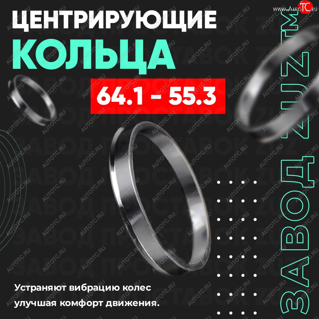 1 799 р. Алюминиевое центровочное кольцо (4 шт) ЗУЗ 55.3 x 64.1    с доставкой в г. Тамбов