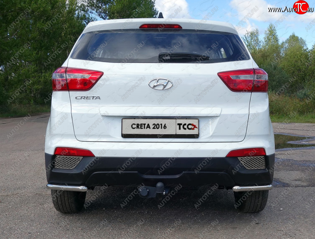 12 299 р. Защита заднего бампера (уголки, d42,4 мм) TCC  Hyundai Creta  GS (2015-2021) дорестайлинг, рестайлинг  с доставкой в г. Тамбов