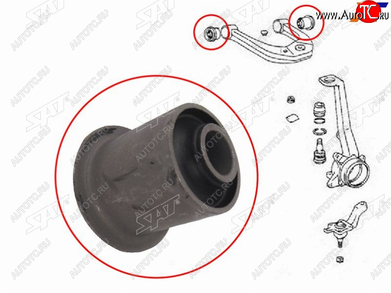 2 199 р. Сайлентблок верхнего переднего рычага FR SAT Toyota Hilux Surf N180 5 дв. дорестайлинг (1995-1998)  с доставкой в г. Тамбов