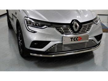 Нижняя декоративная вставка в бампер ТСС Тюнинг Renault Arkana (2019-2025) (d 12 мм)