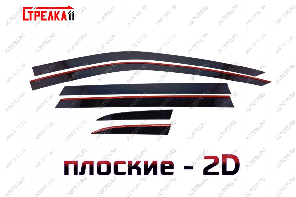 4 699 р. Дефлекторы окон 2D Стрелка11  Honda CR-V  6 RS (2022-2025) (черные)  с доставкой в г. Тамбов