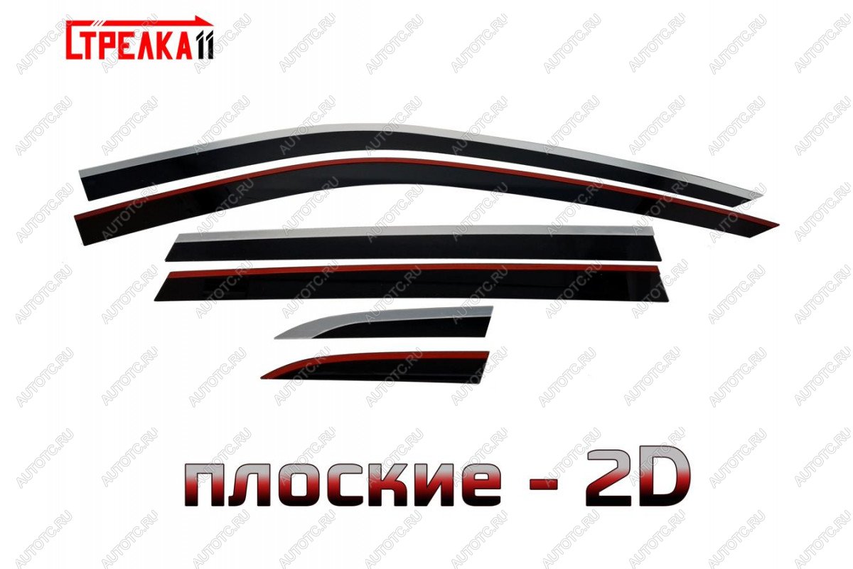 6 999 р. Дефлекторы окон 2D Стрелка11  Honda CR-V  6 RS (2022-2025) (черные с хром накладками)  с доставкой в г. Тамбов