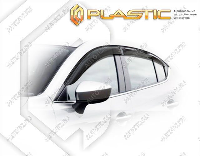2 799 р. Ветровики дверей Classic полупрозрачный CA Plastic на Mazda 3 седан 2013–2019  с доставкой в г. Тамбов
