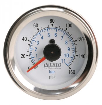 Манометр VIAIR 2 160 PSI, 2 контура, с подсветкой, белый Viair 90083