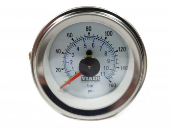 5 799 р. Манометр VIAIR 2 160 PSI, 2 контура, с подсветкой, белый Viair 90083  с доставкой в г. Тамбов. Увеличить фотографию 6