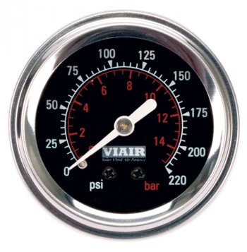 Манометр VIAIR 2 220 PSI, с подсветкой, черный Viair 90090