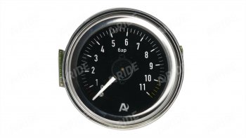 Манометр ARIDE 53 мм, 2х11 бар (160 PSI), 2, черный Арайд м 53 2 11