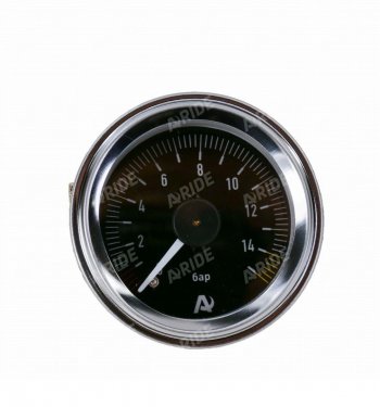 Манометр ARIDE 53 мм, 2х15 бар (220 PSI), 2, черный Арайд м 53 2 15