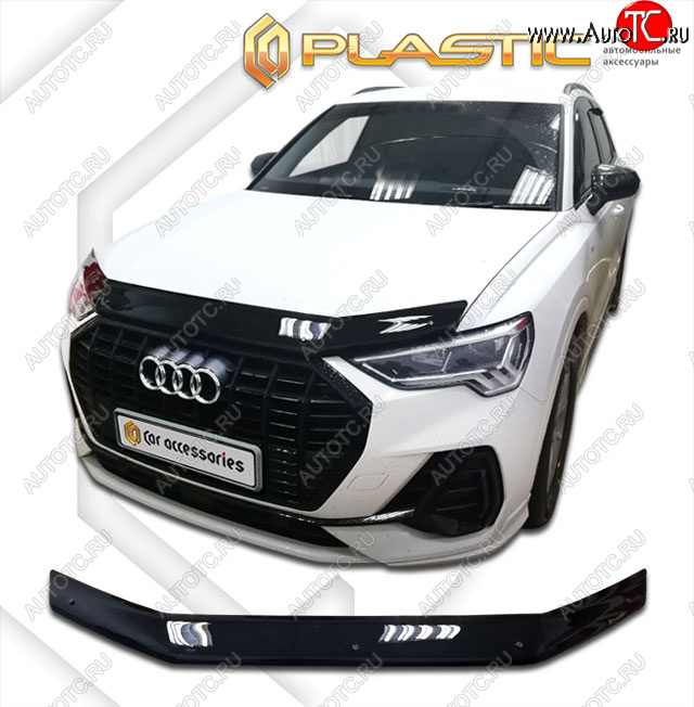 1 829 р. Дефлектор капота CA-Plastic  Audi Q3  F3 (2018-2022) (classic черный, без надписи)  с доставкой в г. Тамбов