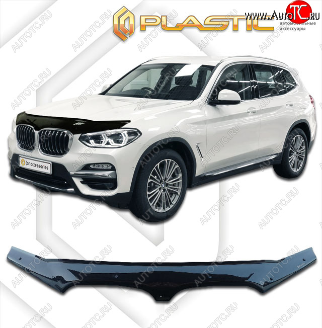 1 989 р. Дефлектор капота CA-Plastic  BMW X3  G01 (2017-2023) дорестайлинг, рестайлинг (classic черный, без надписи)  с доставкой в г. Тамбов