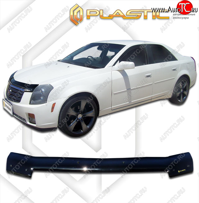 1 989 р. Дефлектор капота CA-Plastic  Cadillac CTS  седан (2002-2007) (classic черный, без надписи)  с доставкой в г. Тамбов