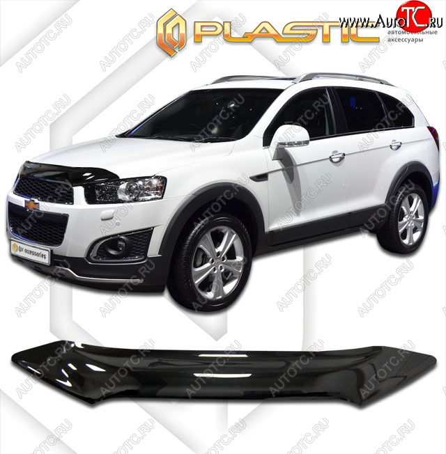 1 899 р. Дефлектор капота CA-Plastic  Chevrolet Captiva (2011-2016) 1-ый рестайлинг, 2-ой рестайлинг (classic черный, без надписи)  с доставкой в г. Тамбов