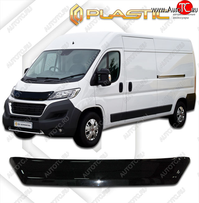 2 099 р. Дефлектор капота CA-Plastic  Fiat Ducato  290 (2014-2024) (classic черный, без надписи)  с доставкой в г. Тамбов