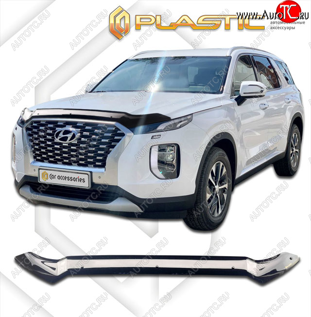 1 899 р. Дефлектор капота CA-Plastic  Hyundai Palisade  LX2 (2018-2022) (classic черный, без надписи)  с доставкой в г. Тамбов