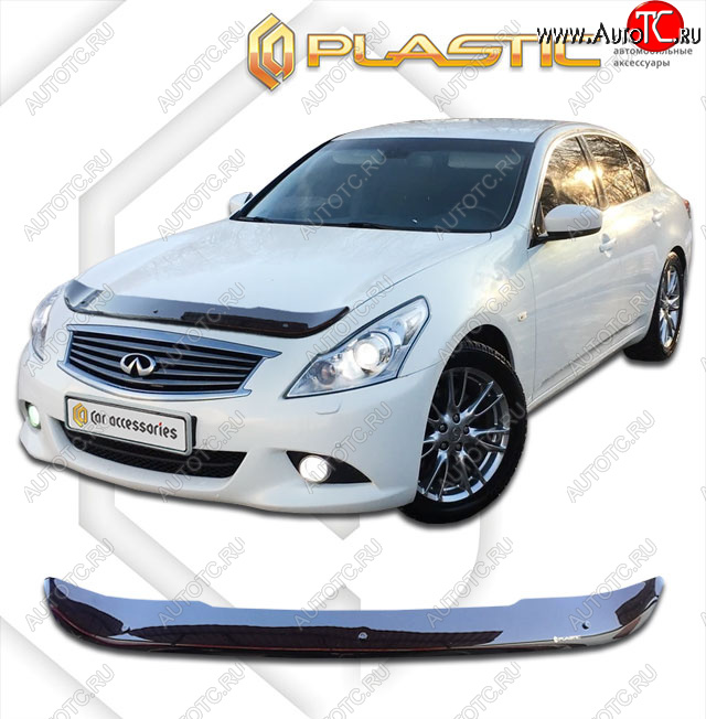 1 739 р. Дефлектор капота CA-Plastic  INFINITI G35  V36 (2006-2015) седан (classic черный, без надписи)  с доставкой в г. Тамбов