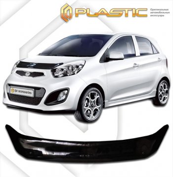 Дефлектор капота CA-Plastic KIA (КИА) Picanto (Пиканто)  2 TA хэтчбэк 3 дв. (2011-2017) 2 TA хэтчбэк 3 дв. дорестайлинг, рестайлинг