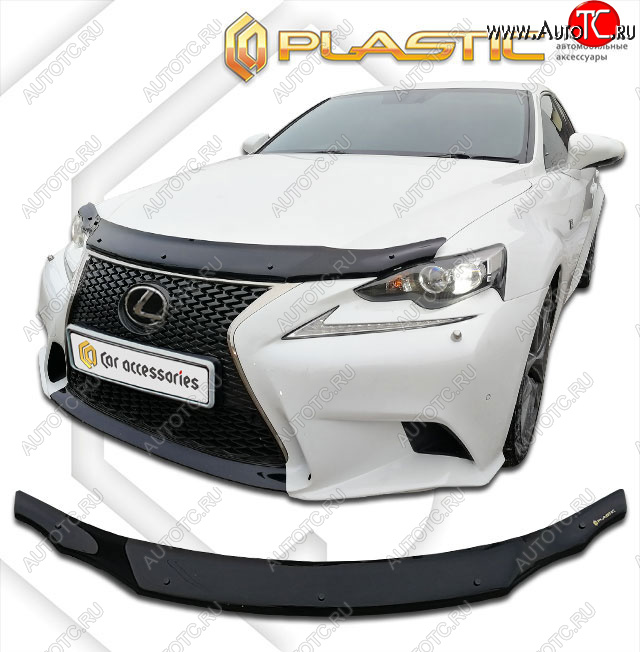 1 759 р. Дефлектор капота CA-Plastic  Lexus IS250  XE30 седан (2013-2016) дорестайлинг (classic черный, без надписи)  с доставкой в г. Тамбов