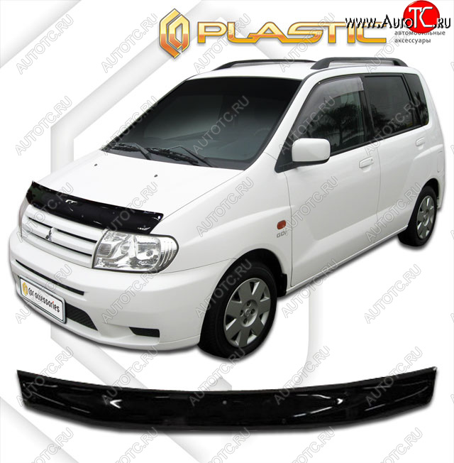 1 829 р. Дефлектор капота CA-Plastic  Mitsubishi Mirage Dingo  CQ (2002-2024) рестайлинг (classic черный, без надписи)  с доставкой в г. Тамбов