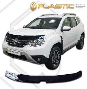 2 799 р. Дефлектор капота CA-Plastic  Renault Duster  HM (2020-2024) (classic черный, без надписи)  с доставкой в г. Тамбов. Увеличить фотографию 1