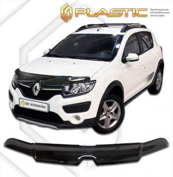 Дефлектор капота CA-Plastic Renault (Рено) Sandero Stepway (Сандеро-Степвэй)  (B8) (2014-2022) (B8) дорестайлинг, рестайлинг