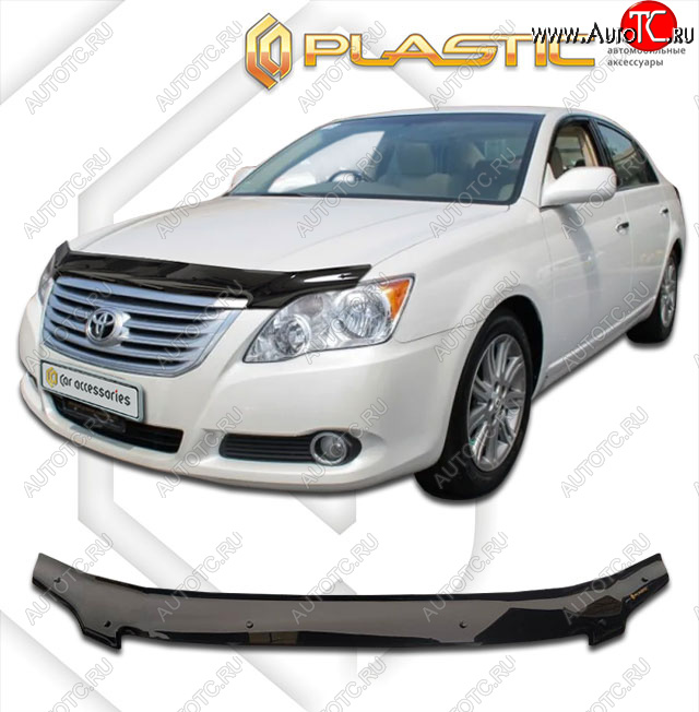 2 069 р. Дефлектор капота CA-Plastic  Toyota Avalon  3 (2005-2010) Правый руль (classic черный, без надписи)  с доставкой в г. Тамбов