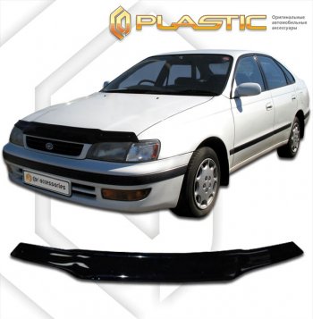 1 839 р. Дефлектор капота CA-Plastic Toyota Carina E T190 седан дорестайлинг (1992-1996) (classic черный, без надписи)  с доставкой в г. Тамбов. Увеличить фотографию 1