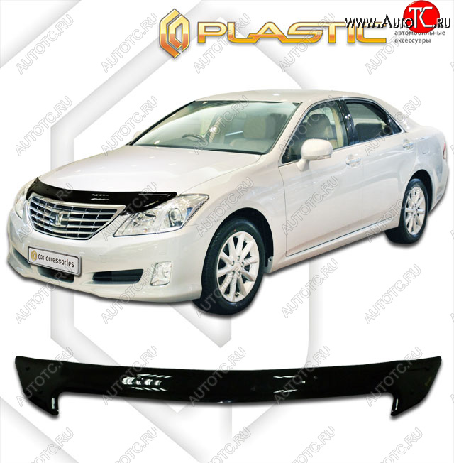 2 069 р. Дефлектор капота CA-Plastic  Toyota Crown  S200 (2008-2012) дорестайлинг, рестайлинг (classic черный, без надписи)  с доставкой в г. Тамбов