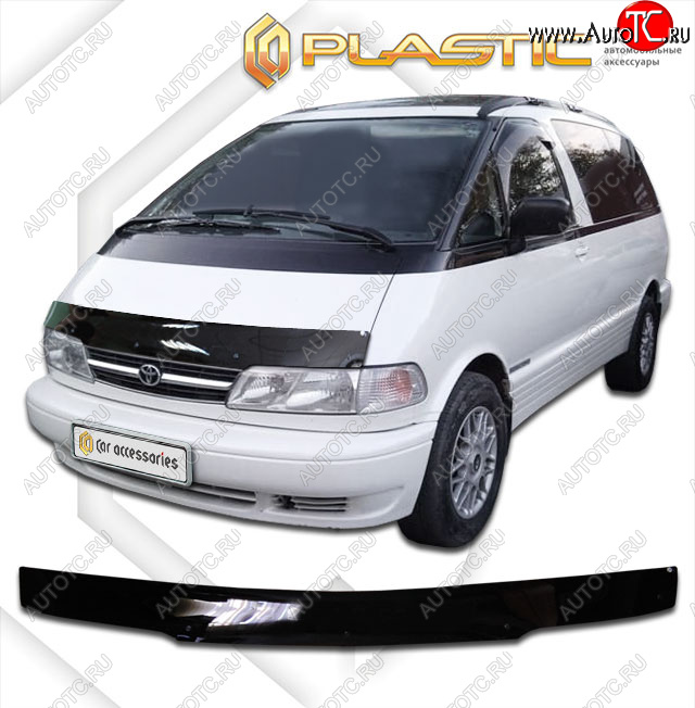 1 899 р. Дефлектор капота CA-Plastic  Toyota Estima Emina  XR10, XR20 (1992-1999) минивэн дорестайлинг, минивэн 1-ый рестайлинг, минивэн 2-ой рестайлинг (classic черный, без надписи)  с доставкой в г. Тамбов