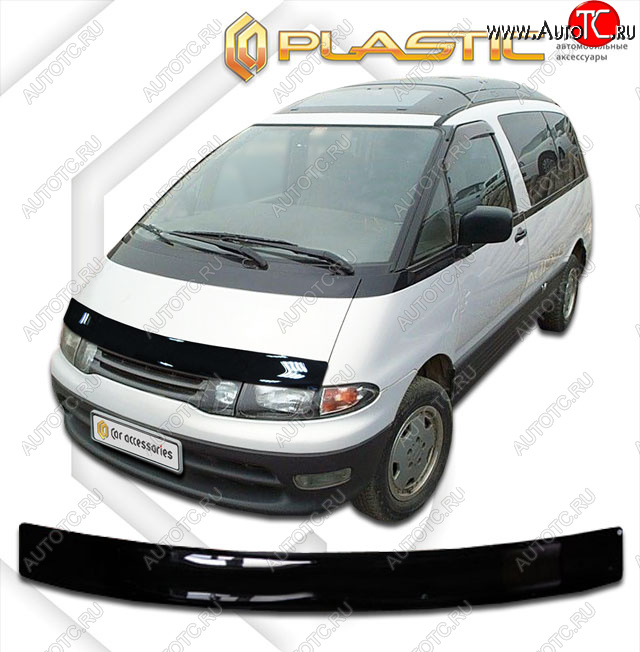 1 829 р. Дефлектор капота CA-Plastic  Toyota Estima Lucida  XR10,20 (1992-1996) дорестайлинг, 1-ый рестайлинг (classic черный, без надписи)  с доставкой в г. Тамбов