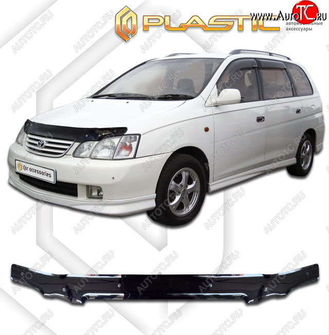 1 829 р. Дефлектор капота CA-Plastic  Toyota Gaia  XM10 (1998-2001) дорестайлинг (classic черный, без надписи)  с доставкой в г. Тамбов