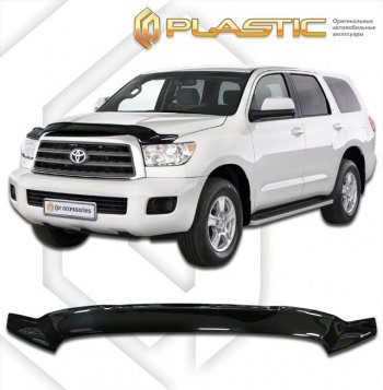 1 999 р. Дефлектор капота CA-Plastic  Toyota Sequoia (2007-2017) XK60 дорестайлинг (classic черный, без надписи)  с доставкой в г. Тамбов. Увеличить фотографию 1