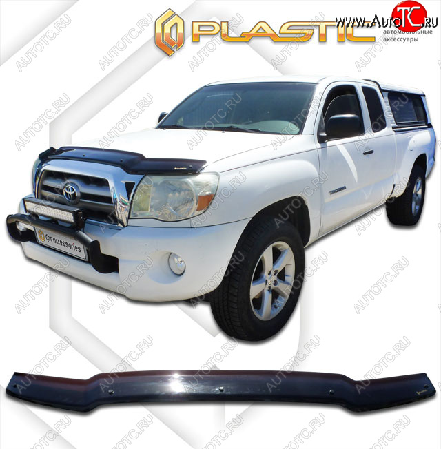 1 899 р. Дефлектор капота CA-Plastic  Toyota Tacoma  N200 (2004-2011) PickUp AccessCab дорестайлинг, PickUp DoubleCab дорестайлинг, PickUp RegularCab дорестайлинг (classic черный, без надписи)  с доставкой в г. Тамбов