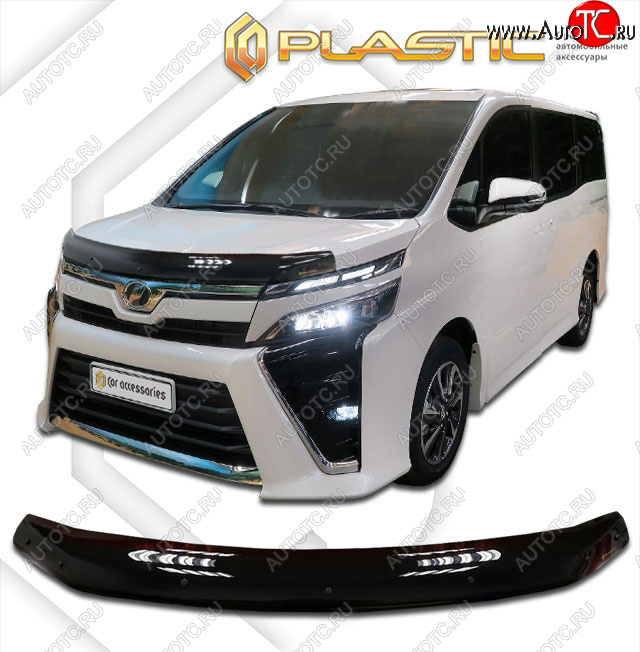 1 989 р. Дефлектор капота CA-Plastic  Toyota Voxy  минивэн (2017-2024) R80 рестайлинг, R90 дорестайлинг (classic черный, без надписи)  с доставкой в г. Тамбов