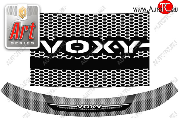 2 199 р. Дефлектор капота CA-Plastic  Toyota Voxy  минивэн (2014-2017) R80 дорестайлинг (серия ART белая)  с доставкой в г. Тамбов